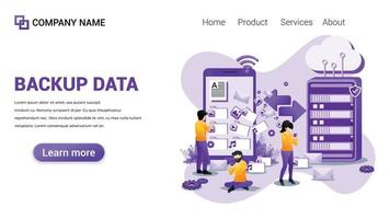 illustrazione dei dati di backup per il web, l'interfaccia web, il sito web, il modello grafico web vettore completamente modificabile