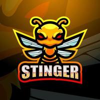 Stinger mascotte esport logo design vettore