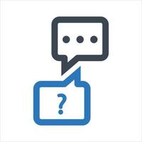 domanda e risposta, icona consiglio, comunicazione bolla chat vettore
