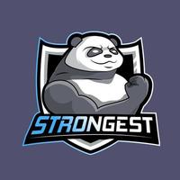 la squadra del logo della mascotte più forte del panda vettore