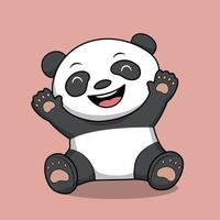illustrazione isolata del fumetto divertente del panda sveglio vettore