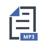 icona del formato file mp3. immagine vettoriale in formato file mp3