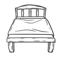 vecchio letto. immagine del fumetto di vettore isolata on white