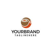 vettore del modello di concetto di progettazione di logo di caffè