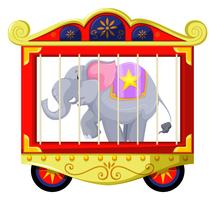 Elefante grigio nella gabbia del circo vettore