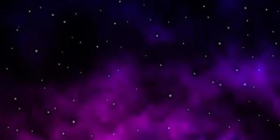 sfondo vettoriale viola scuro con stelle piccole e grandi.