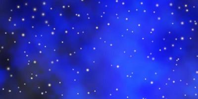 layout vettoriale blu scuro con stelle luminose.