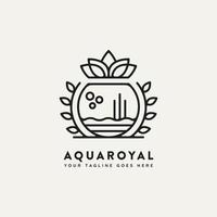 icona del logo premium aqua royal minimalista line art vettore