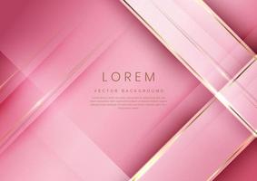 astratto lusso rosa elegante geometrico diagonale strato di sovrapposizione con linee dorate. vettore