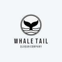 coda di balena nel vettore logo ocean deep, design e illustrazione di megattera, fauna marina per pesci