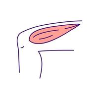 icona del colore rgb del muscolo della parte superiore della gamba. rigidità in una parte del corpo. assistenza sanitaria. fisioterapia e riabilitazione da infortunio. parte muscolare forte. illustrazione vettoriale isolata. semplice disegno a tratteggio pieno