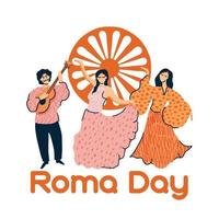 giornata internazionale dei romani l'8 aprile disegno vettoriale