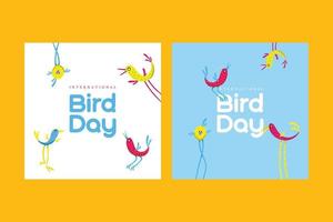 cartoline per la giornata internazionale degli uccelli vettore