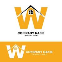 lettera iniziale w vettore logo immobiliare, lettera iniziale w logo casa