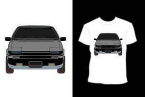 design della maglietta dell'illustrazione della vista frontale della stella di Toyota dell'automobile
