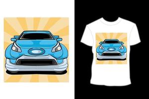 design moderno della maglietta dell'illustrazione dell'automobile della berlina vettore
