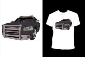 design moderno della maglietta dell'illustrazione dell'automobile sportiva della berlina vettore