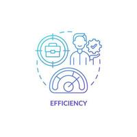 icona del concetto di gradiente blu di efficienza. la tecnologia intelligente beneficia l'illustrazione della linea sottile dell'idea astratta. mutevoli esigenze energetiche. aumentare la produttività. disegno di contorno isolato. una miriade di caratteri pro-grassetto utilizzati vettore