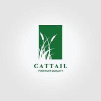 cattails logo illustrazione vettoriale design lineare vintage