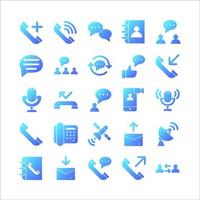icona di comunicazione imposta gradiente vettoriale per sito Web, app mobile, presentazione, social media.