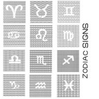 set di 12 coloranti antistress del segno zodiacale, illustrazioni vettoriali a linee semplici