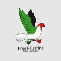 illustrazione di palestina.dove gratis simbolo di pace perfetto per banner di solidarietà ecc vettore