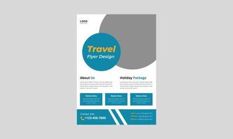 design del modello di volantino di viaggio per le vacanze, design di volantino per volantini per viaggi estivi e turismo, volantino per viaggi avventurosi, copertina, volantino, poster, pronto per la stampa vettore