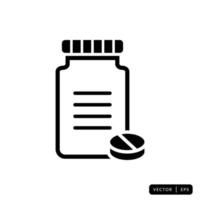 vettore icona bottiglia medica - segno o simbolo