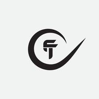 lettera iniziale tf o ft logo modello di progettazione vettoriale