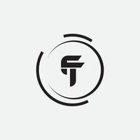 lettera iniziale tf o ft logo modello di progettazione vettoriale