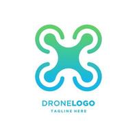 vettore di progettazione modello logo drone tech, emblema, concetto di design, simbolo creativo, icona