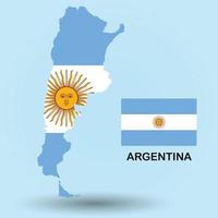 sfondo della mappa e della bandiera dell'argentina vettore
