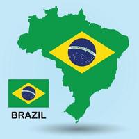 Brasile mappa e bandiera sullo sfondo vettore