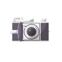 illustrazione piatta della fotocamera vintage. elemento di design icona pulita su sfondo bianco isolato vettore