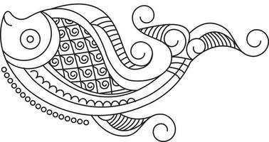 rangoli tradizionali e culturali indiani, alpona, kolam o paisley vector line art. arte bengala india. per la stampa tessile, logo, carta da parati