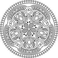 rangoli tradizionali e culturali indiani, alpona, kolam o paisley vector line art. arte bengala india. per la stampa tessile, logo, carta da parati