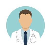 icone mediche. avatar di medico e infermiere. illustrazione vettoriale