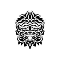 maschera tribale. simbolo del totem tradizionale. tatuaggio nero in stile maori. isolato su sfondo bianco. vettore. vettore