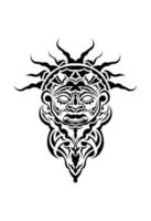 maschera tribale. modelli etnici monocromatici. tatuaggio nero in stile maori. isolato. vettore. vettore