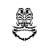 maschera maori. motivo decorativo tradizionale della Polinesia e delle Hawaii. isolato. stile piatto. illustrazione vettoriale. vettore