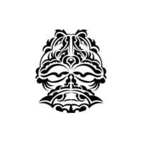 maschera da samurai. simbolo del totem tradizionale. tatuaggio tribale nero. isolato su sfondo bianco. illustrazione vettoriale. vettore