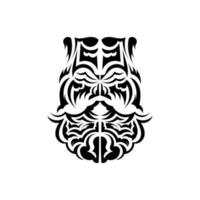 maschera maori. motivo decorativo tradizionale della Polinesia e delle Hawaii. isolato. modello di tatuaggio pronto. vettore. vettore