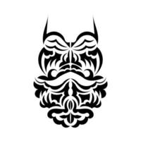 maschera maori. maschere spaventose nell'ornamento locale della Polinesia. isolato. stile piatto. vettore. vettore