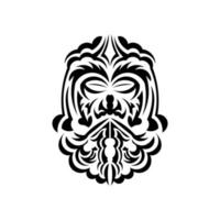 maschera maori. motivo decorativo tradizionale della Polinesia e delle Hawaii. isolato su sfondo bianco. modello di tatuaggio pronto. vettore. vettore