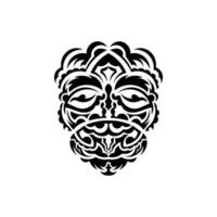 maschera da samurai. simbolo del totem tradizionale. tatuaggio nero in stile maori. isolato su sfondo bianco. vettore. vettore