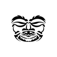 maschera da samurai. simbolo del totem tradizionale. tatuaggio nero nello stile delle antiche tribù. colore bianco e nero, stile piatto. vettore. vettore