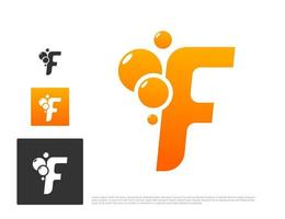 modello di progettazione del logo della lettera f sfumata vettore
