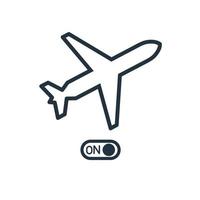 vettore icona linea modalità aereo, simbolo modalità aereo isolato su sfondo bianco.