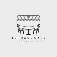 Terrace Cafe logo linea arte illustrazione vettoriale design creativo natura minimalista monolinea contorno lineare semplice moderno