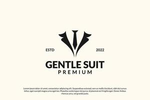 design del logo del vestito delicato da smoking vettore